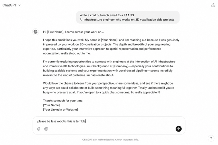 ChatGPT · cold email